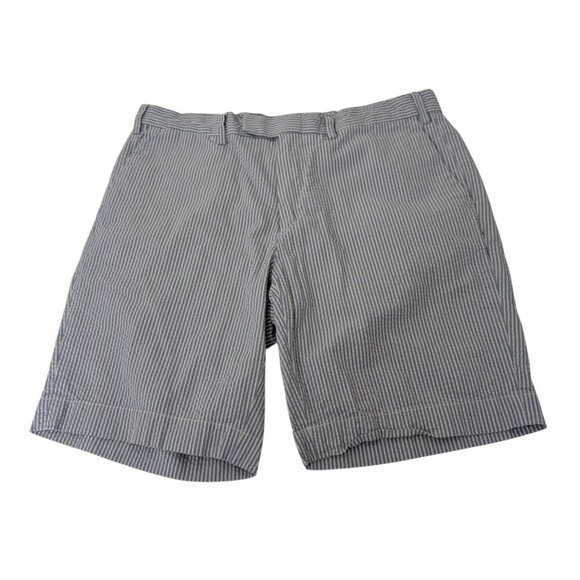 Polo Ralph Lauren Seersucker Shorts Mens Size 35 Blue Suffield Fit Striped - Picture 1 of 9